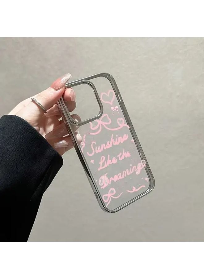 Silver Bunny Phone Case For IPhone 16 Plus Transparent Electroplated Shiny Protective Cover - Image 3